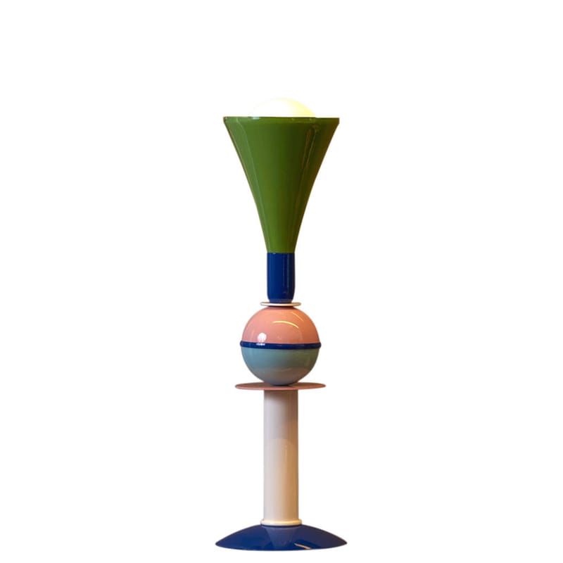 Luminaire - Lampes de table - Lampe de table Carmen métal multicolore / H 50 cm - Slide - H 50 cm / Vert, bleu, rose - Aluminium laqué