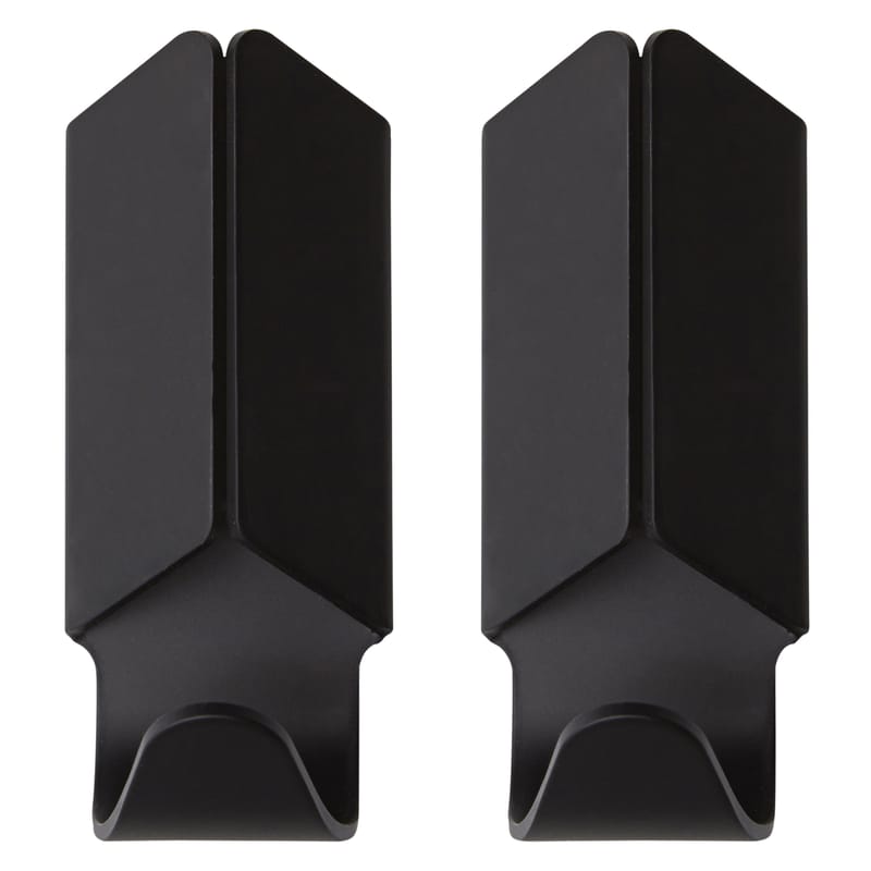 Mobilier - Portemanteaux, patères & portants - Patère Volet métal noir /  Set de 2 - Hay - Noir - Aluminium anodisé