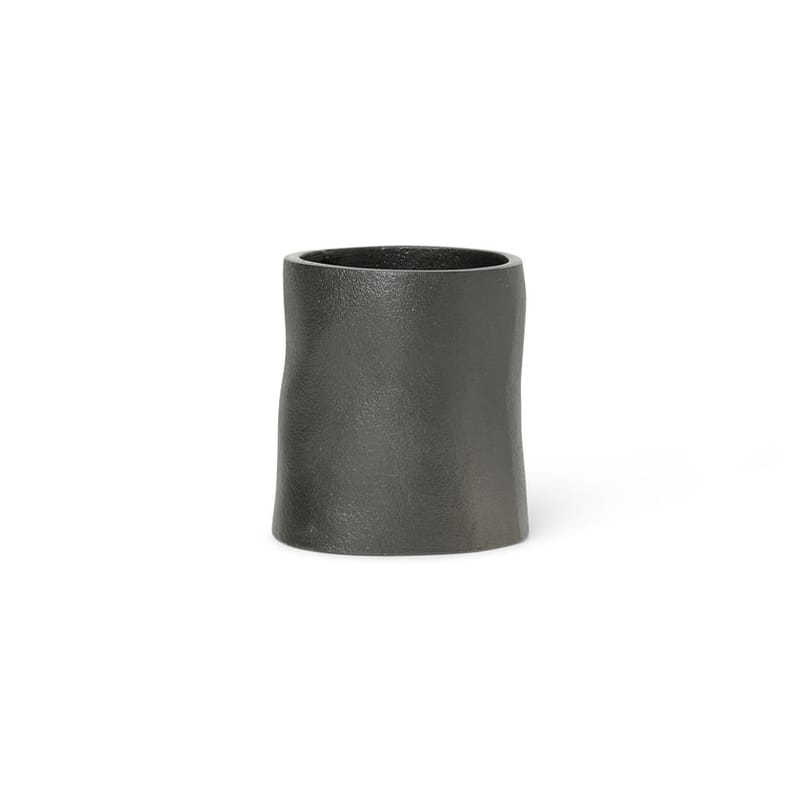 Accessoires - Accessoires bureau - Pot à crayons Yama métal noir / Aluminium recyclé - Ø 7.8 x H 8.5 cm - Ferm Living - Noir - Aluminium recyclé
