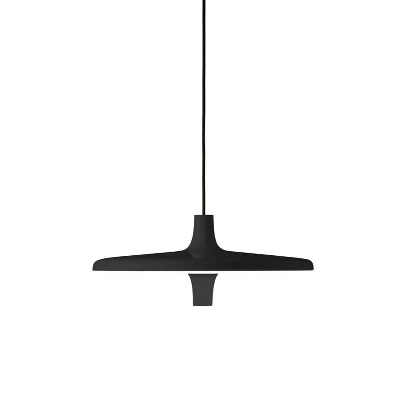 Luminaire - Suspensions - Suspension Avro LED métal noir / Prise intégrée sous diffuseur - Martinelli Luce - Noir - Aluminium peint