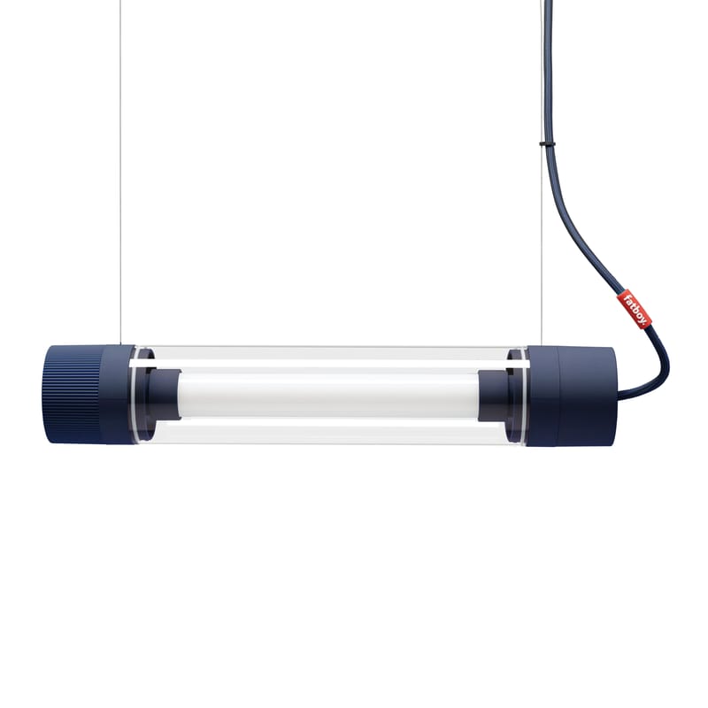 Luminaire - Appliques - Suspension Tjoep Small plastique bleu / Applique LED - L 50 cm - Orientable - Fatboy - Bleu - Caoutchouc, Polycarbonate