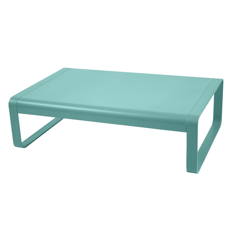 Mobilier - Tables basses - Table basse Bellevie métal bleu / Aluminium - 103 x 75 cm - Fermob - Bleu Lagune - Aluminium laqué