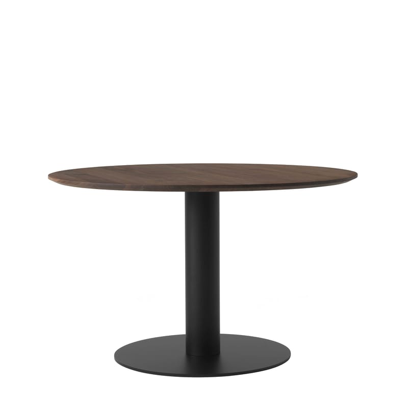 Mobilier - Tables - Table ronde In Between SK12 bois naturel / Pied central - Ø 120 - Noyer - &tradition - Noyer / Pied noir - Métal laqué, Noyer massif huilé