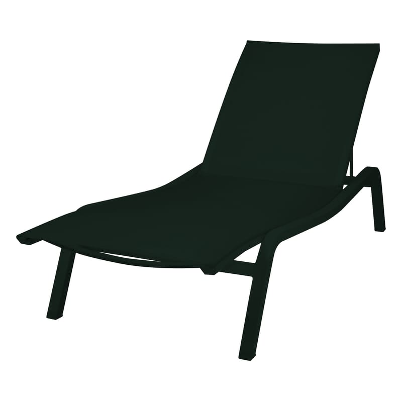 Jardin - Bains de soleil, chaises longues et hamacs - Transat inclinable empilable Alizé XS métal noir / larg. 72 cm - 3 positions - Fermob - Réglisse - Aluminium laqué, Toile polyester