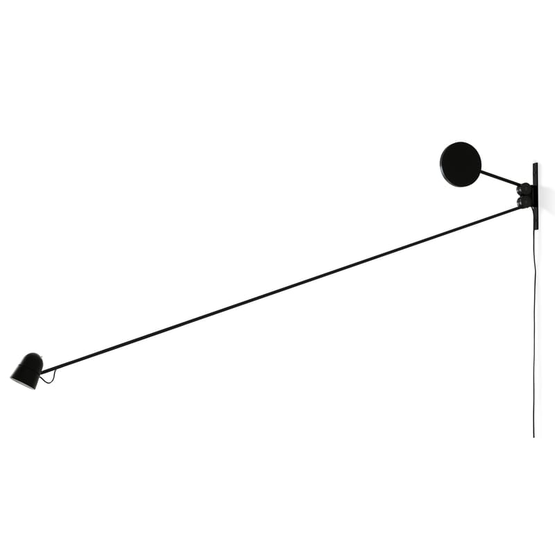 Luminaire - Appliques - Applique avec prise Counterbalance métal noir LED / L 191 cm - Luceplan - Noir - Acier, Aluminium