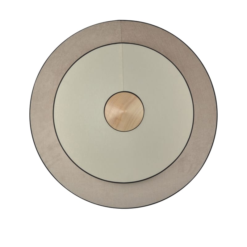 Luminaire - Appliques - Applique Cymbal LED tissu beige / Large - Ø 70 cm - Forestier - Naturel - Chêne, Coton tissé, Velours