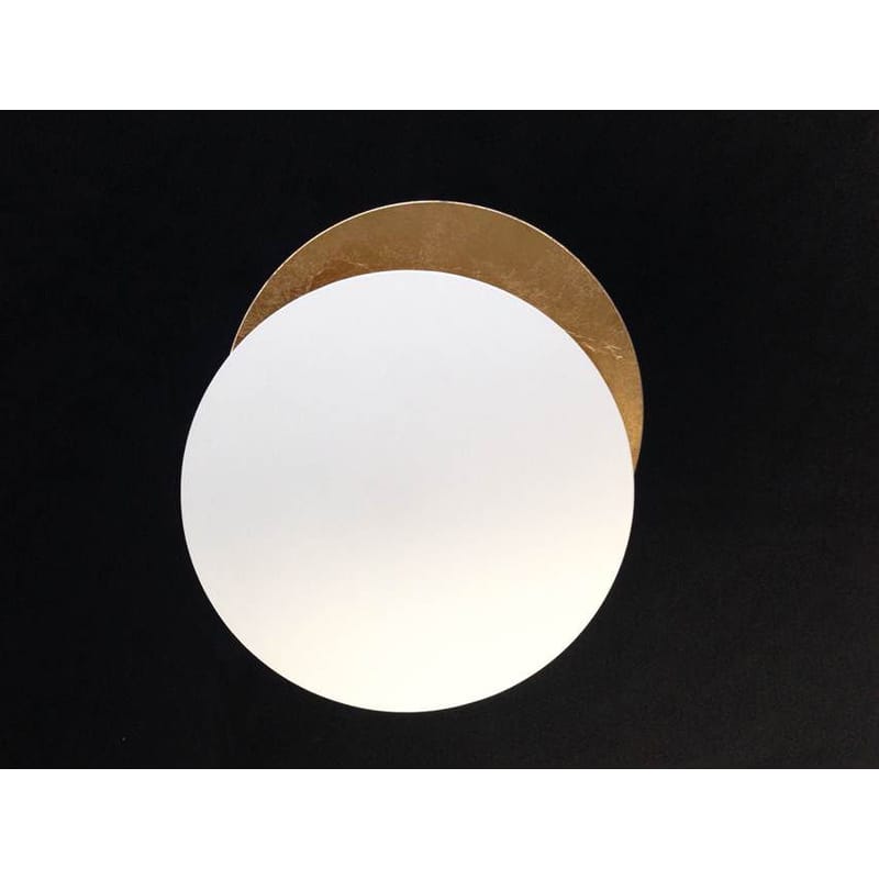 Luminaire - Appliques - Applique Lederam W métal blanc or / LED - 2 disques Ø 17 cm - Catellani & Smith - Blanc / Or - Feuilles d\'or, Métal