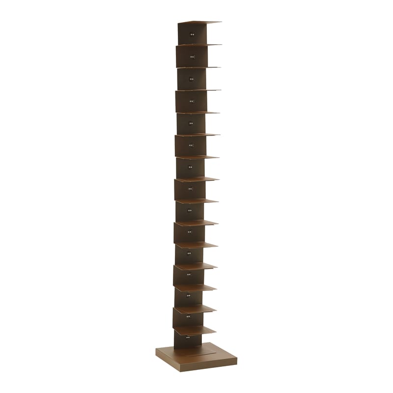 Furniture - Bookcases & Bookshelves - Ptolomeo Art XL Bookcase metal brown 1 face - H 215 x L 40 cm - Opinion Ciatti - Corten brown - Steel with Corten effect