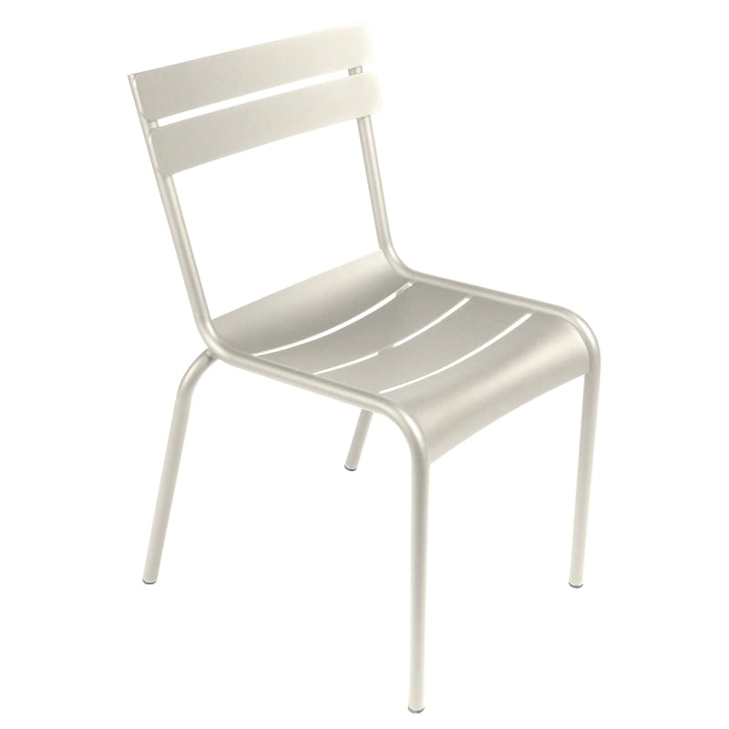 Mobilier - Chaises, fauteuils de salle à manger - Chaise empilable Luxembourg métal gris / Aluminium - Fermob - Gris argile - Aluminium laqué