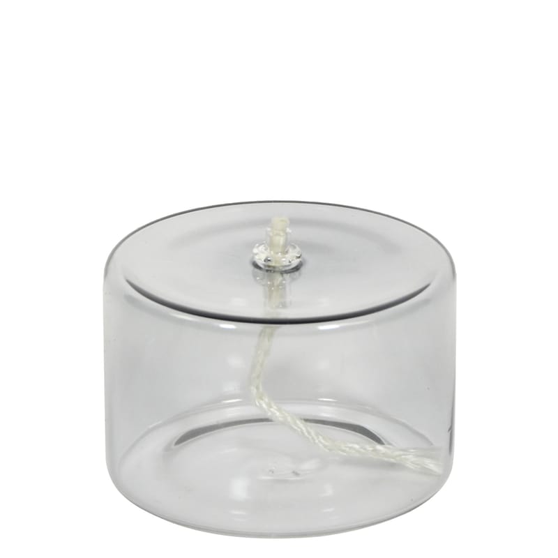 Jardin - Déco et accessoires de jardin - Lampe à huile Olie verre gris transparent / Ø 10 x H 6,5 cm - ENOstudio - Fumé / Basse - Verre borosilicaté
