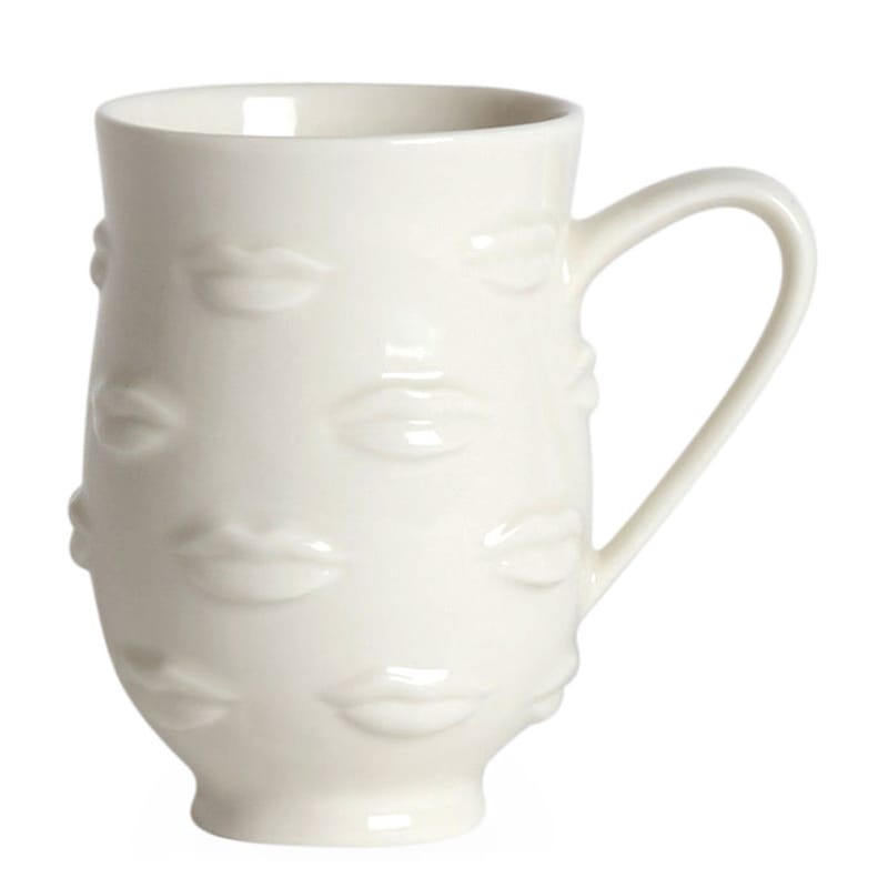 Table et cuisine - Tasses et mugs - Mug Gala céramique blanc / Décor en relief - Jonathan Adler - Gala - Porcelaine émaillée