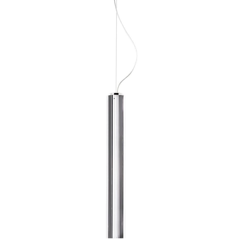 Luminaire - Suspensions - Suspension Rifly plastique gris argent métal / LED - H 60 cm - Kartell - Chromé - Polycarbonate métallisé plissé
