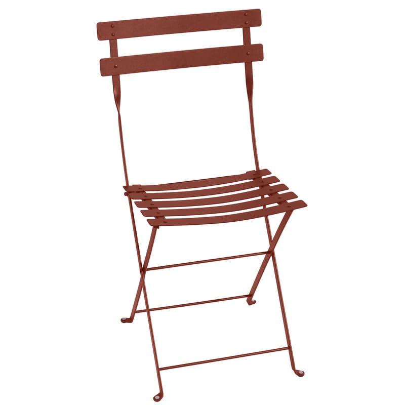 Mobilier - Chaises, fauteuils de salle à manger - Chaise pliante Bistro métal rouge marron - Fermob - Ocre rouge - Acier laqué