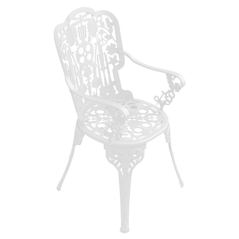 Mobilier - Chaises, fauteuils de salle à manger - Fauteuil Industry Garden métal blanc / ajouré - Studio Job - Seletti - Blanc - Aluminium
