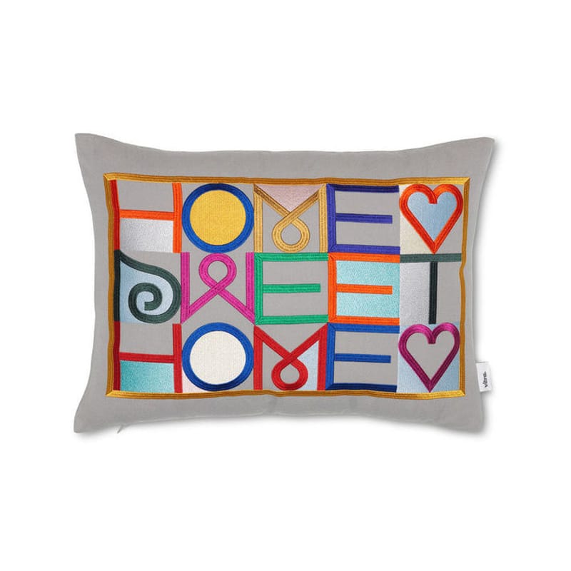 Dekoration - Kissen - Kissen Embroidered Pillows - Home Sweet Home textil bunt grau / Bestickt (1952) - 40 x 30 cm - Vitra - Grau / Mehrfarbig -  Duvet, Daune, Gewebe