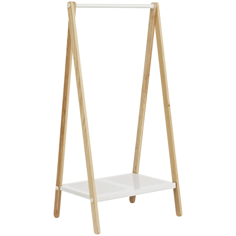Furniture - Coat Racks & Pegs - Toj Small Rack wood white Small - Normann Copenhagen - W 74 cm - White - Ashwood, Metal