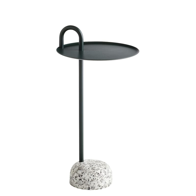 Mobilier - Tables basses - Table d\'appoint Bowler métal pierre vert / granit - Hay - Vert / Granit gris - Acier laqué époxy, Granite