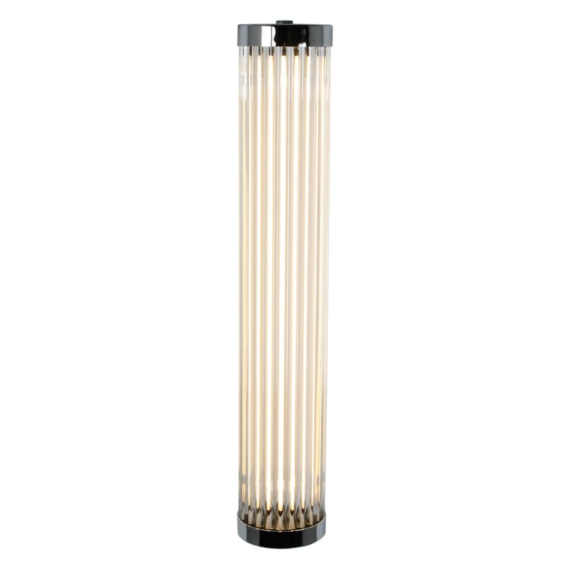 Luminaire - Appliques - Applique Pillar LED verre blanc argent métal /  H 40 cm - Original BTC - Chromé / Blanc - Laiton chromé, Verre