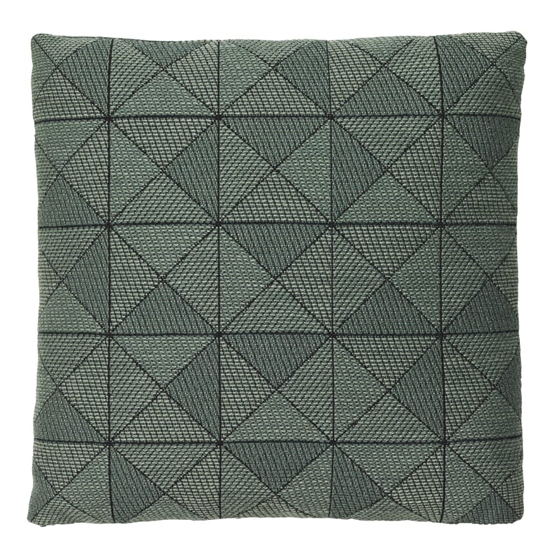 Décoration - Coussins - Coussin Tile tissu vert noir / 50 x 50 cm - Muuto - Vert -  Plumes, Fibre polyester, Laine vierge