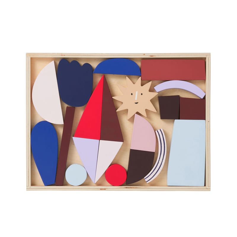 Interni - Per bambini - Gioco di costruzione Frame Art legno multicolore / Set 20 pezzi in Legno FSC - Ferm Living - Multicolore - Compensato, Faggio, MDF