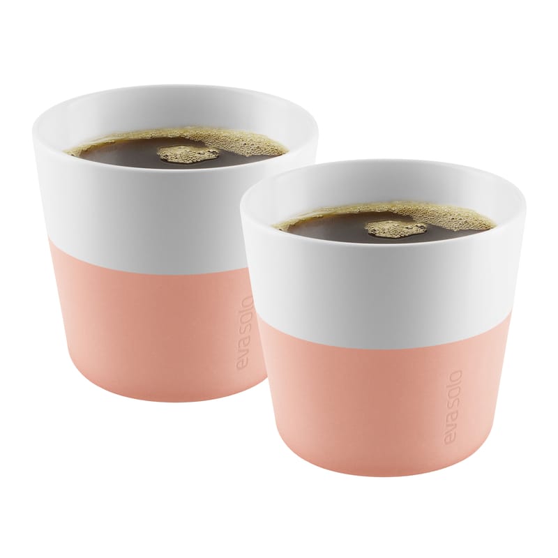 Table et cuisine - Tasses et mugs - Gobelet Lungo céramique rose / Set de 2 - 230 ml - Eva Solo - Cantaloupe - Porcelaine, Silicone