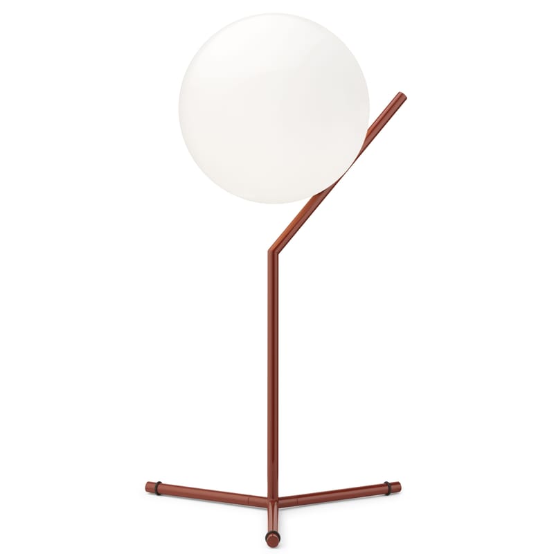 Illuminazione - Lampade da tavolo - Lampada da tavolo IC T1 High metallo vetro bianco rosso / H 53 cm - Flos -  - Acciaio verniciato, vetro soffiato