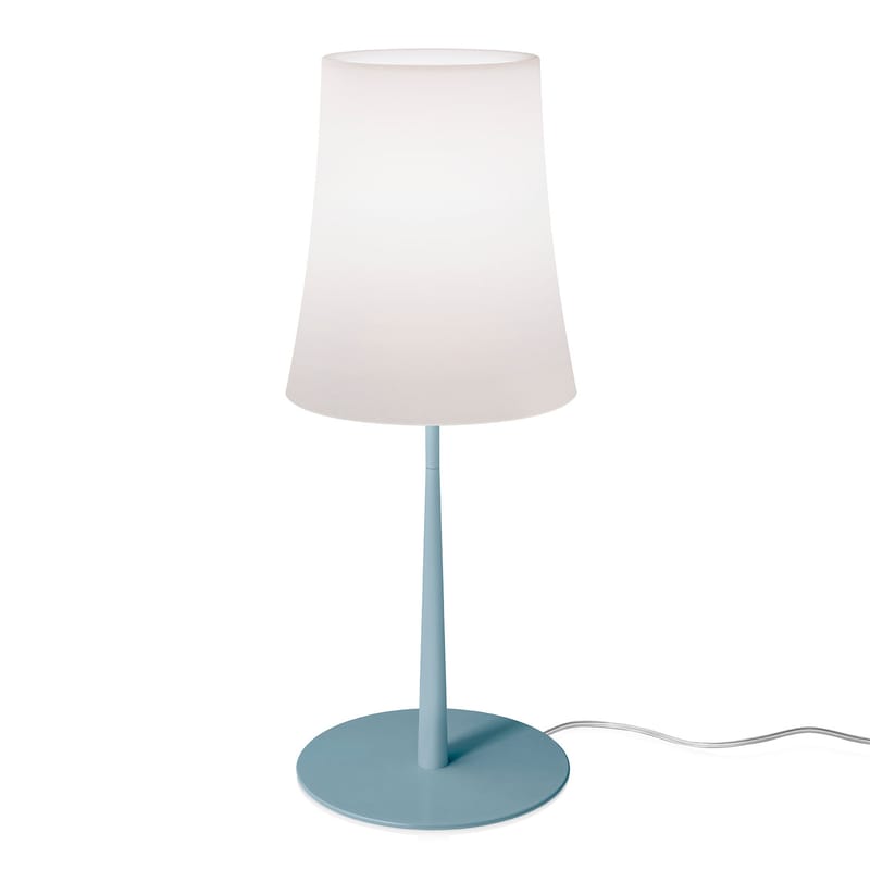 Luminaire - Lampes de table - Lampe de table Birdie Easy Large plastique bleu / H 62 cm - Foscarini - Bleu clair - Aluminium laqué, Polycarbonate