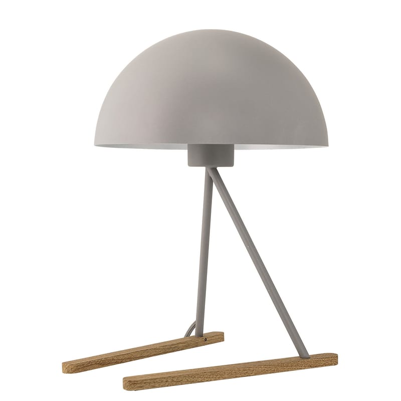 Luminaire - Lampes de table - Lampe de table  métal gris bois naturel - Bloomingville - Gris / Pieds chêne - Chêne, Métal laqué