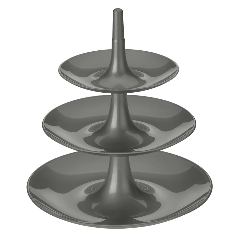 Table et cuisine - Plateaux et plats de service - Serviteur Babell plastique gris / Ø 31,4 x H 34 cm - Koziol - Gris profond - PMMA