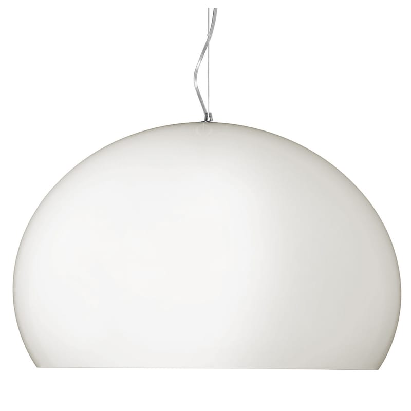 Luminaire - Suspensions - Suspension BIG FL/Y plastique blanc / Ø 83 cm - Kartell - Blanc opaque mat - PMMA teinté dans la masse