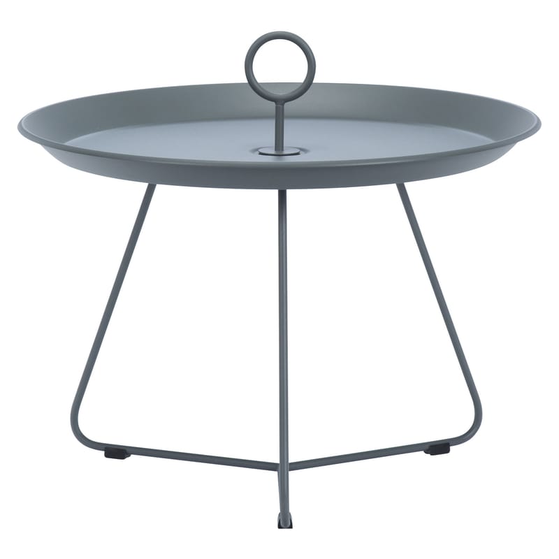 Mobilier - Tables basses - Table basse Eyelet Medium métal gris / Ø 60 x H 43,5 cm - Houe - Gris foncé - Métal laqué époxy