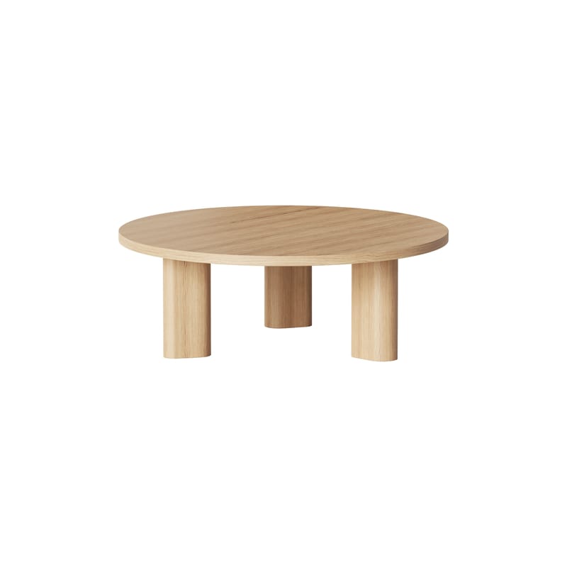Mobilier - Tables basses - Table basse Galta Forte bois naturel / Ø 100 x H 36 cm - KANN DESIGN - Chêne naturel - Chêne massif, Placage chêne
