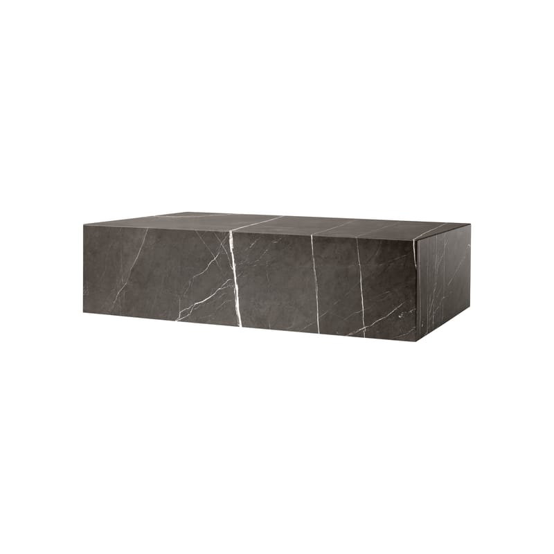 Mobilier - Tables basses - Table basse Plinth Low pierre gris / Marbre - 100 x 60 cm x H 27 cm - Audo Copenhagen - Marbre Kendzo (gris) - Bois d\'acacia, Marbre