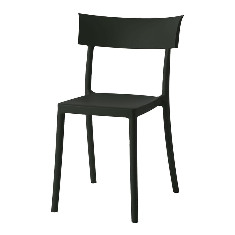 Mobilier - Chaises, fauteuils de salle à manger - Chaise empilable Catwalk plastique noir / Recyclé - Finition mate soft touch - Kartell - Noir mat - Technopolymère thermoplastique recyclé