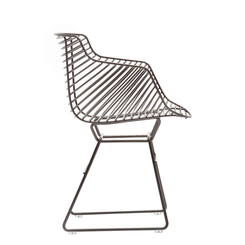 Mobilier - Chaises, fauteuils de salle à manger - Fauteuil Flow Filo métal noir - MDF Italia - Noir - Acier