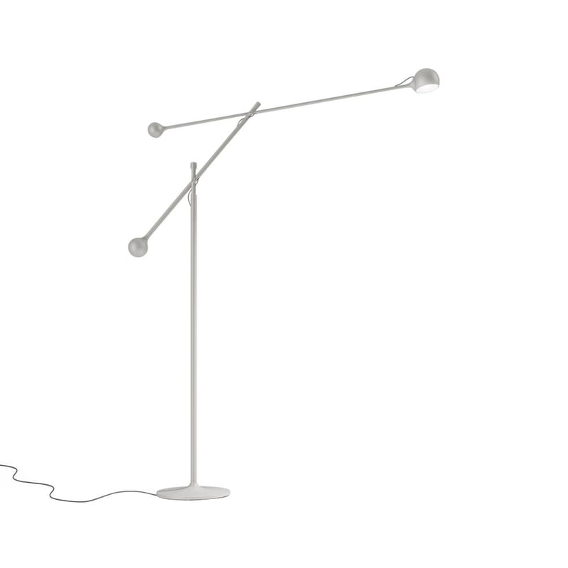 Luminaire - Lampadaires - Lampadaire Ixa LED métal blanc / Orientable - Artemide - Blanc-gris - Acier, Aluminium, Technopolymère