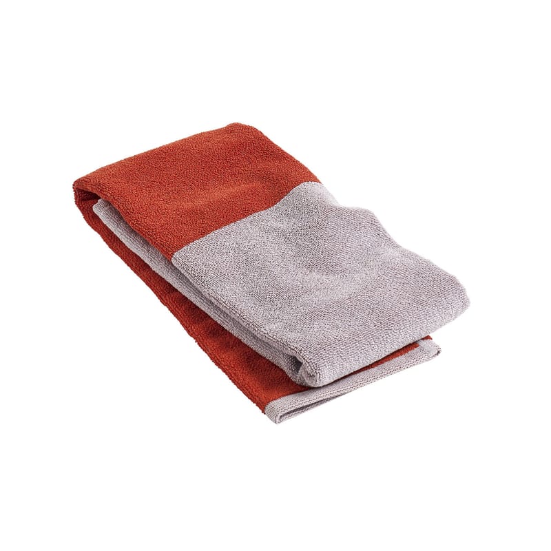 Accessoires - Accessoires salle de bains - Serviette de toilette Compose tissu rouge / 100 x 50 cm - Hay - Rouge / Beige - Coton