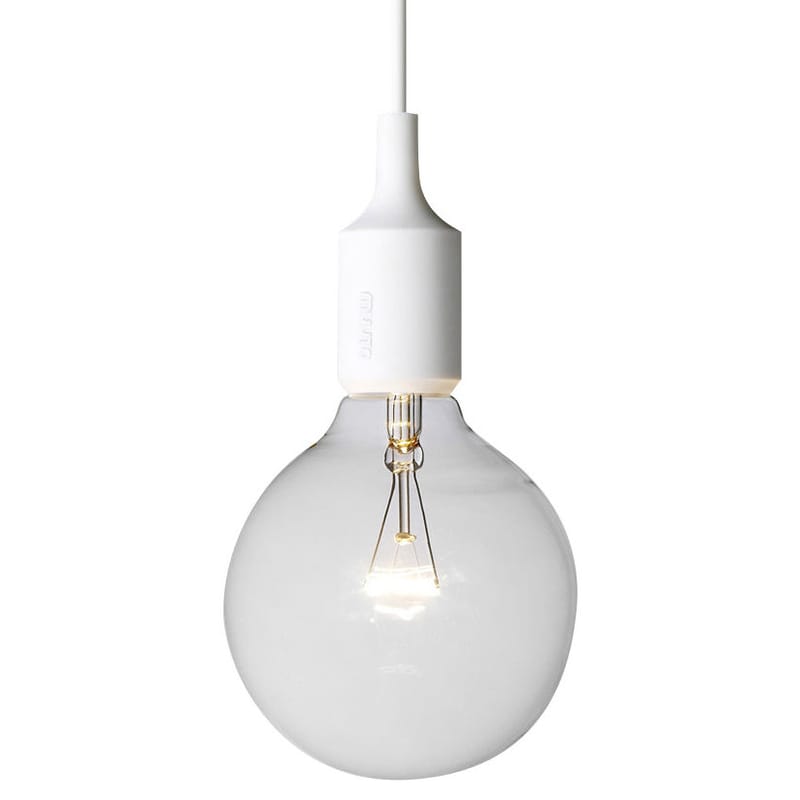 Luminaire - Suspensions - Suspension E27 plastique beige / Silicone - Ampoule incluse - Muuto - Crème - Silicone
