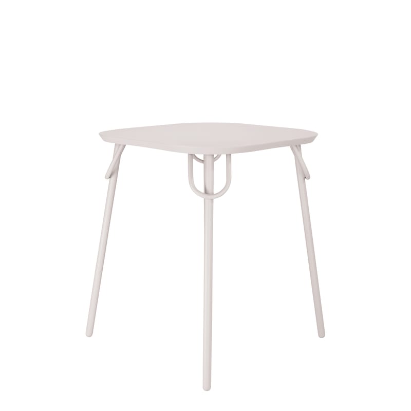 Jardin - Tables de jardin - Table carrée Duo Swim métal blanc / Intérieur & extérieur - 63 x 63 cm - Bibelo - Blanc - Métal laqué époxy