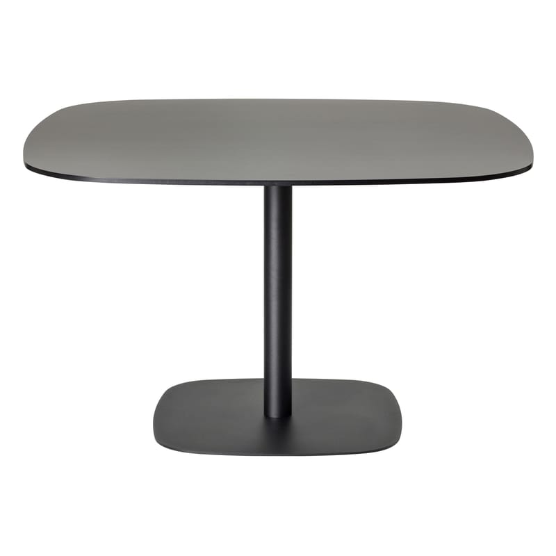 Mobilier - Tables - Table carrée Nobis bois noir / 60x60 cm - Offecct - Noir - 60x60 cm - Contreplaqué compact, Métal laqué