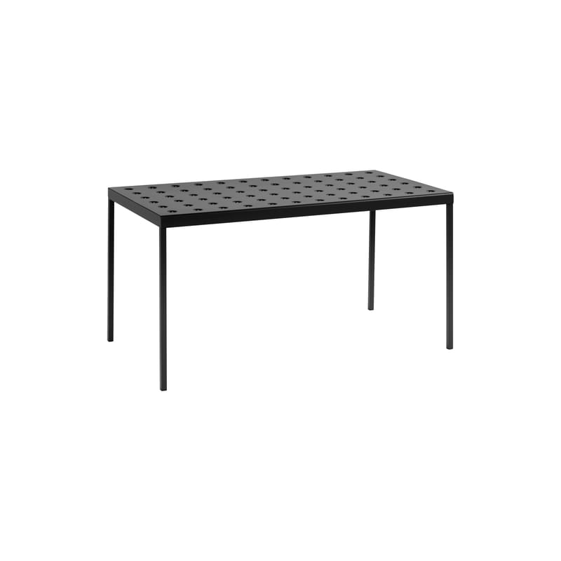 Jardin - Tables de jardin - Table rectangulaire Balcony métal noir / 144 x 76 cm - Bouroullec, 2022 - Hay - Anthracite - Acier peinture poudre