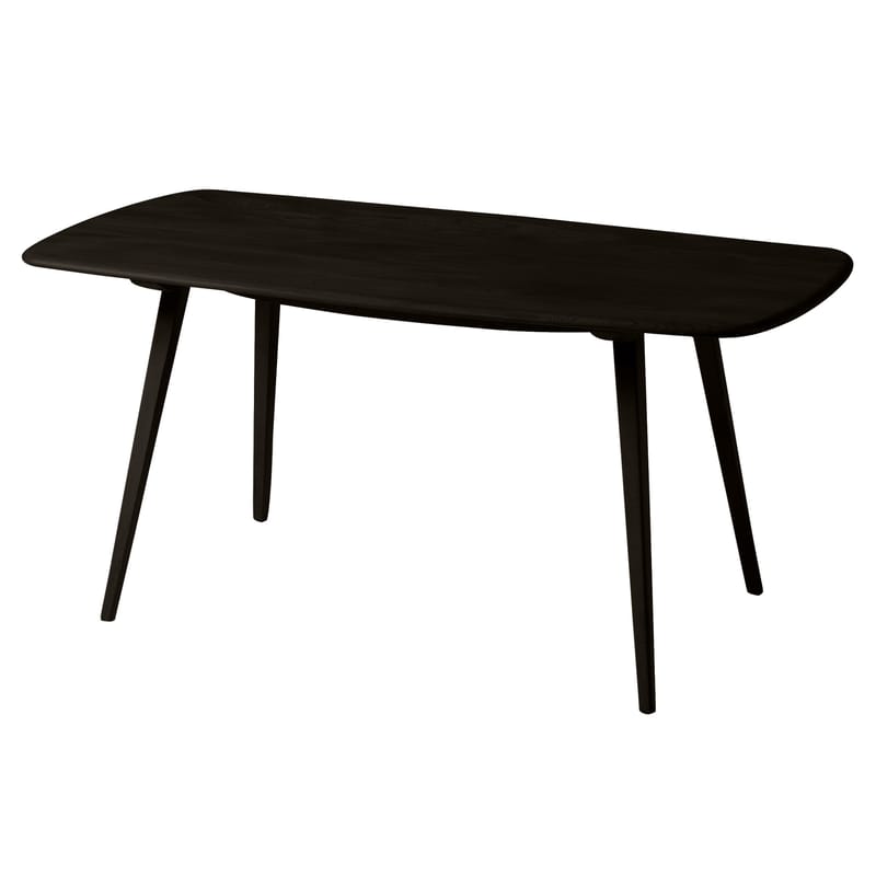 Mobilier - Tables - Table rectangulaire Plank bois noir / 152 x 76 cm - Réédition 1950\' - Ercol - Noir - Hêtre massif tourné, Orme massif
