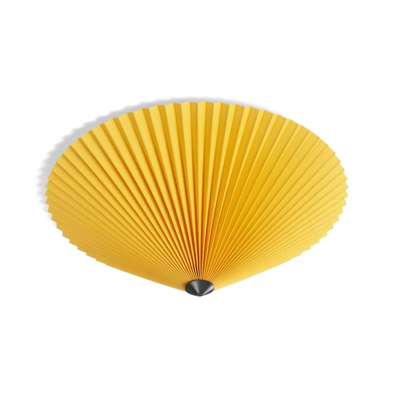 Luminaire - Appliques - Applique Matin Flush Mount tissu jaune / Applique - Large / Ø 50 cm - Hay - Jaune - Acier peint, Coton plissé