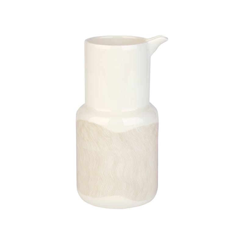 Table et cuisine - Carafes et décanteurs - Carafe Gabriel Näkk céramique blanc / 0,65 L - Grès - Marimekko - Blanc & sable - Grès