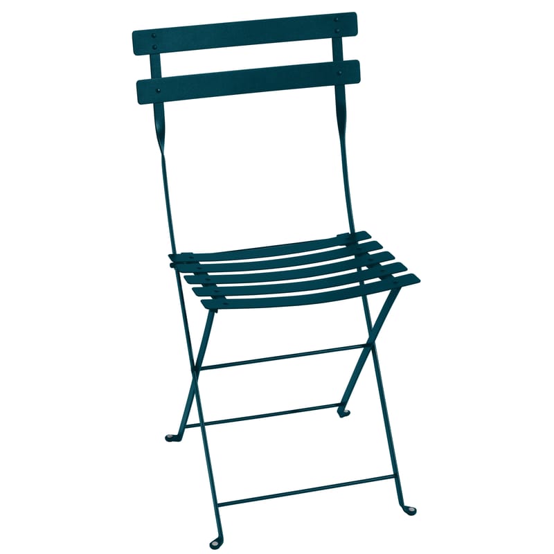 Mobilier - Chaises, fauteuils de salle à manger - Chaise pliante Bistro métal bleu - Fermob - Bleu Acapulco - Acier laqué