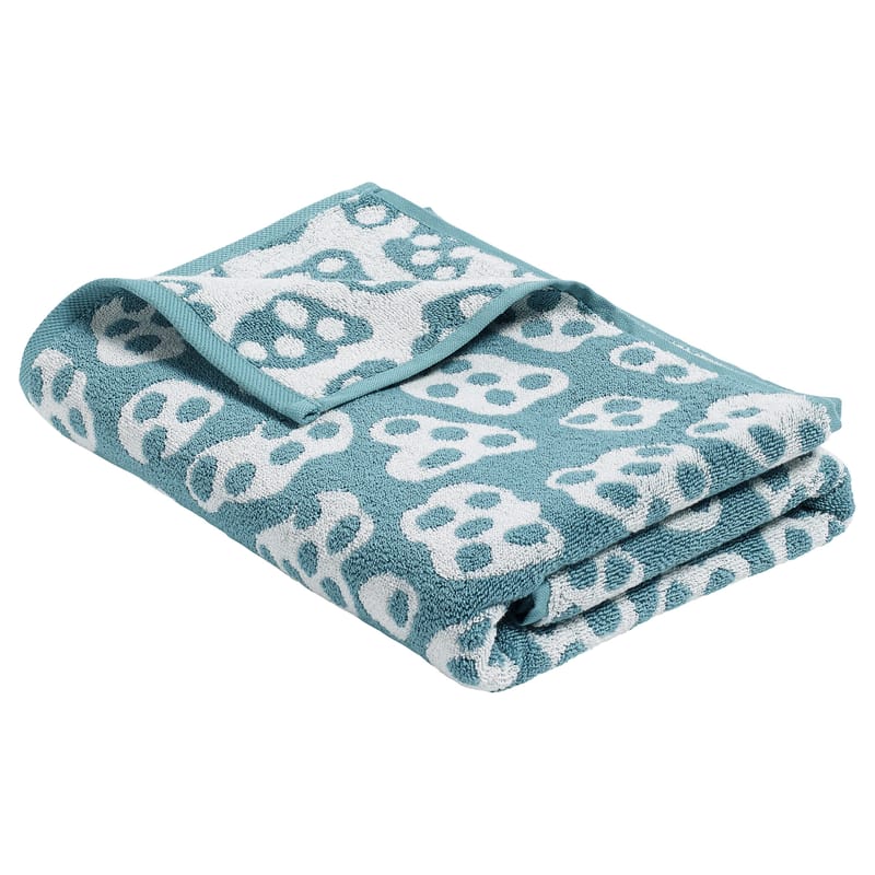 Décoration - Textile - Drap de bain He She It tissu bleu vert / by Nathalie du Pasquier - 140 x 70 cm - Hay - She / Vert d\'eau & crème - Coton