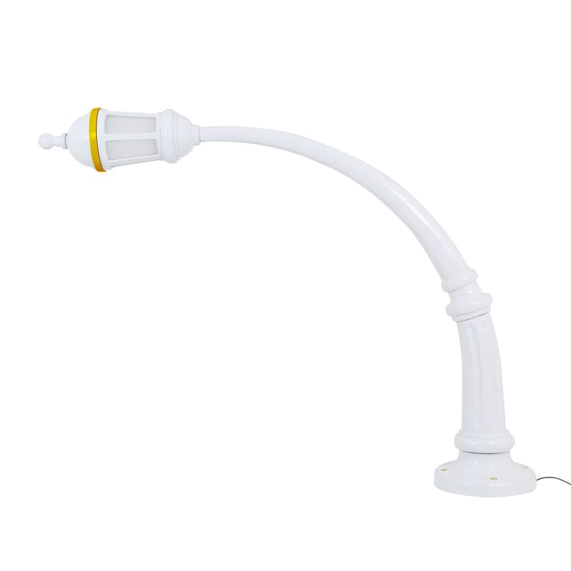 Luminaire - Lampadaires - Lampadaire Street Lamp Indoor plastique blanc / Résine - L 242 x H 190 cm - Seletti - Blanc - Acrylique, Ciment, Résine