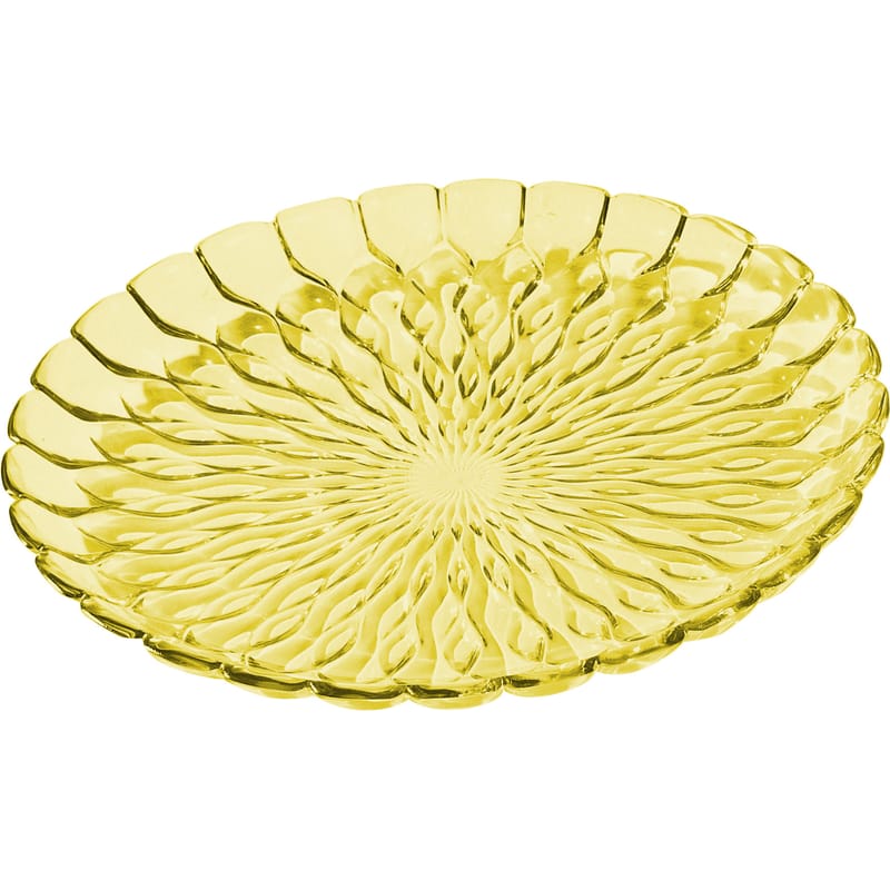Table et cuisine - Plateaux et plats de service - Plat Jelly plastique jaune /Centre de table - Ø 45 cm - Kartell - Jaune transparent - PMMA