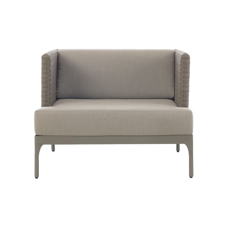Mobilier - Fauteuils - Set coussins  tissu gris / Pour fauteuil lounge Infinity - Ethimo - Coussins / Gris nature - Mousse, Tissu acrylique