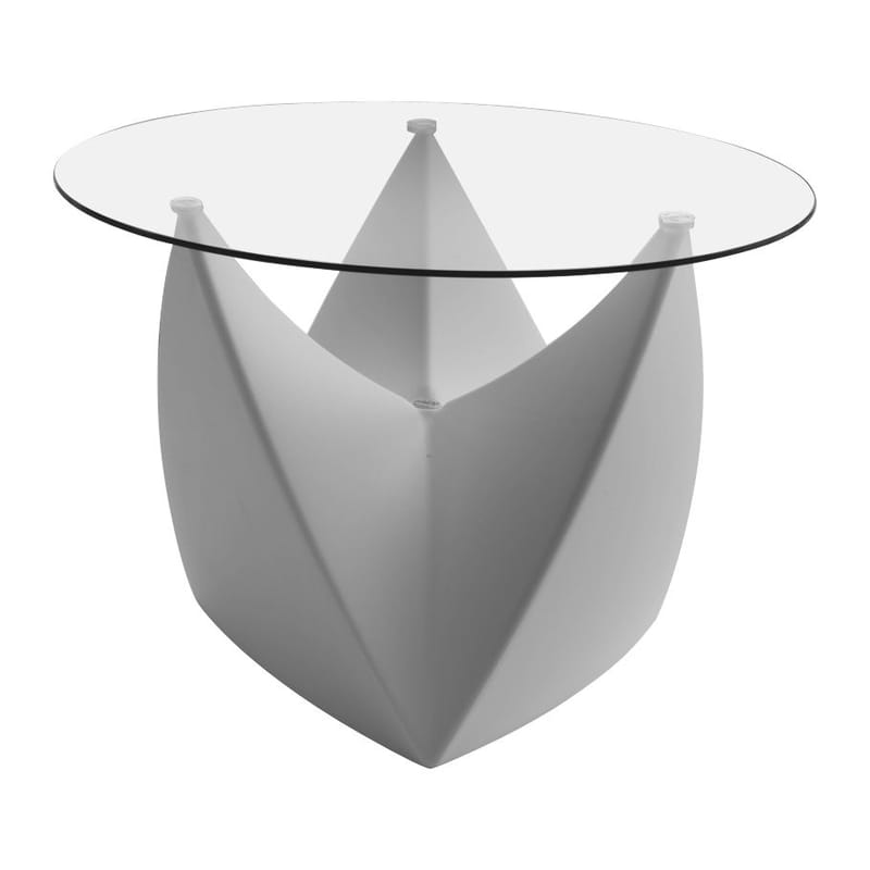 Mobilier - Tables basses - Table basse Mr. LEM verre plastique gris - MyYour - Gris clair - Plateau transparent - Polyéthylène rotomoulé, Verre